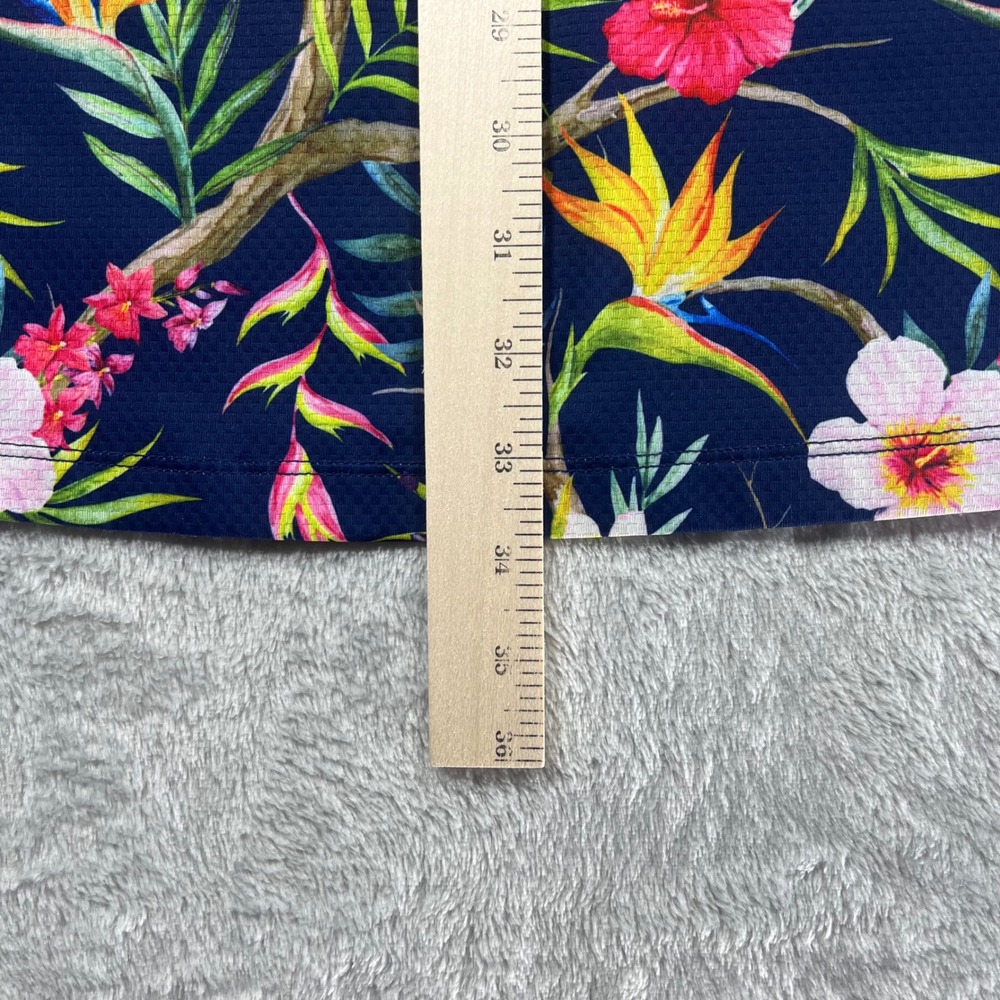 Gottz Womens Tropical Floral Golf Tennis Dress‎ Navy Blue Flutter Sleeve Small - Picture 3 of 8